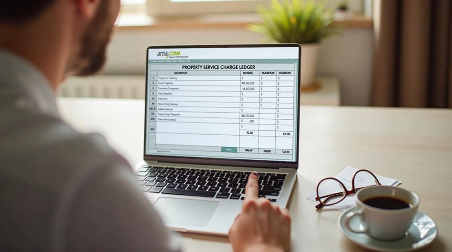 Service charge ledger view