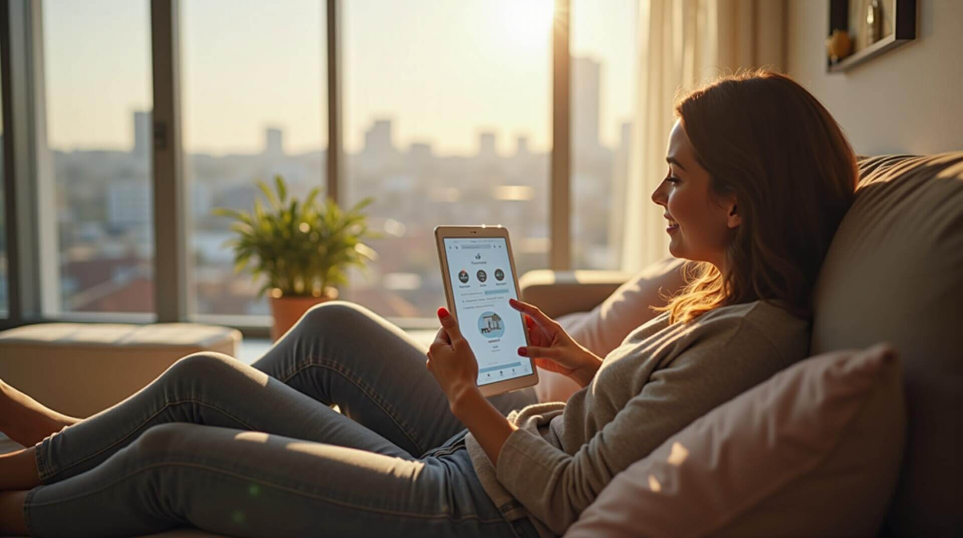 Resident using WiseBlock portal on a tablet in their flat